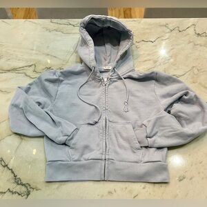 Brandy Melville Gray/lavendar Zip-Up Hoodie